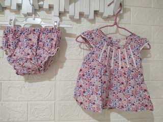 Vestido+Braga Bebé 3-6m Brotes