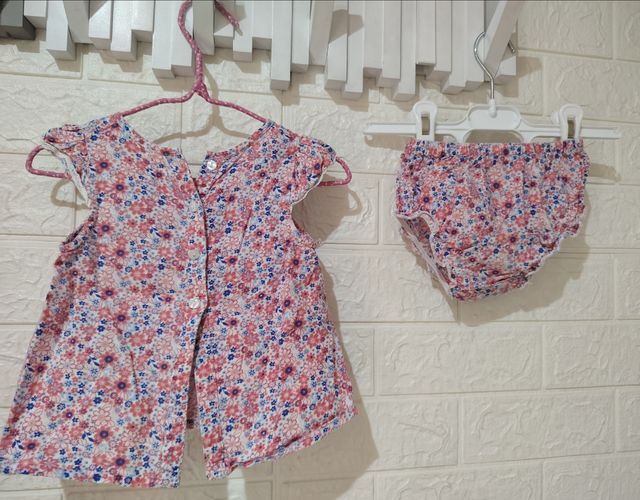 Vestido+Braga Bebé 3-6m Brotes