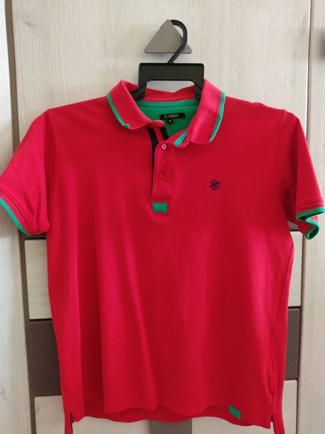 Polo hombre DI PREGO rojo-verde talla S