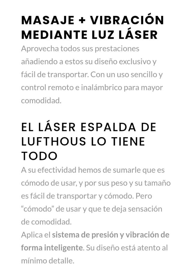 Masajeador Espalda Lufthous Láser