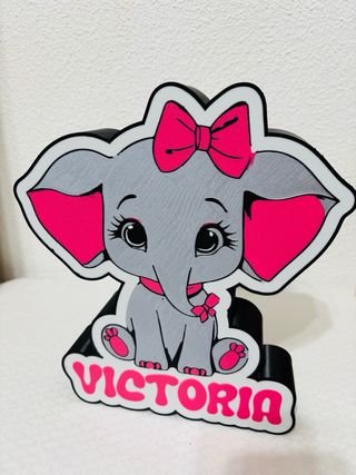 Lampara led Elefante Bebé personalizada 
