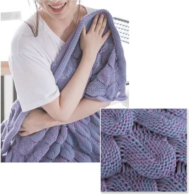 Manta cola sirena - Púrpura claro Nuevo punto Gran