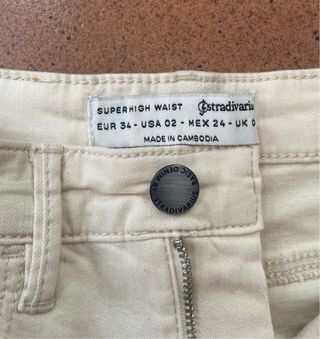 2 Pantalones pitillo Stradivarius: beige & vichy