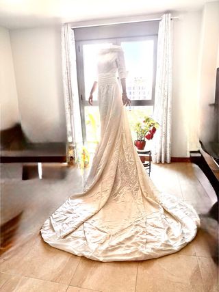 Vestido novia blanco color homogéneo (no apreciado