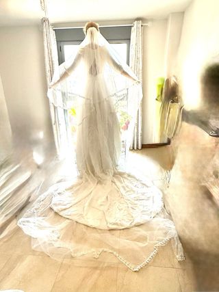 Vestido novia blanco color homogéneo (no apreciado