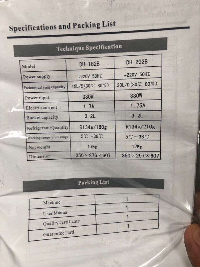 Deshumidificador DH-2028 THE PURE FACTORY