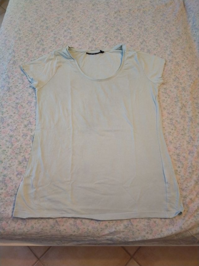 Maglietta donna celeste manica corta