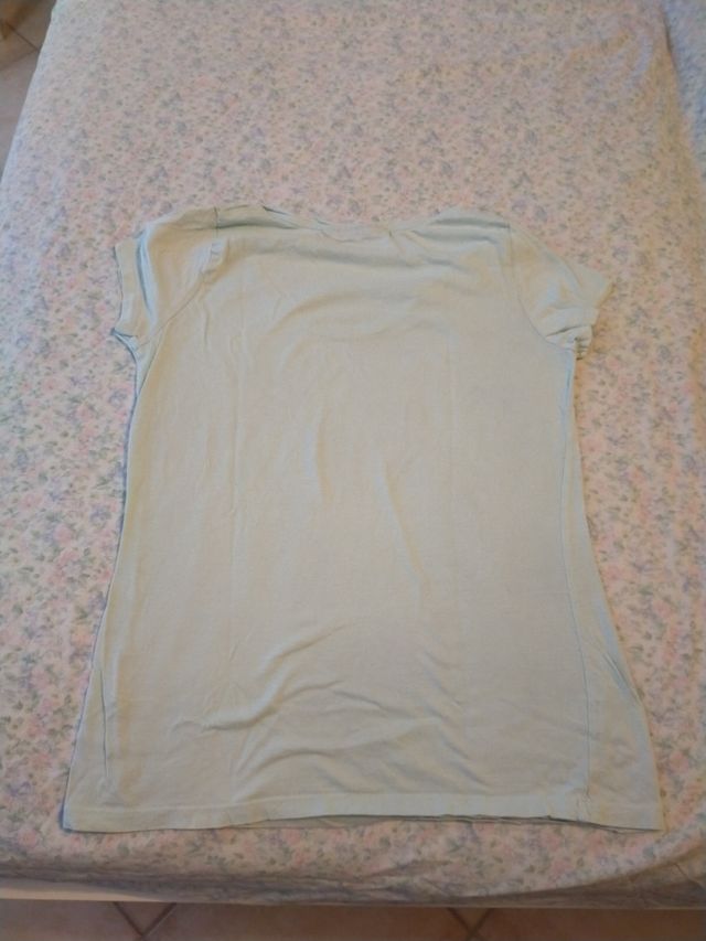 Maglietta donna celeste manica corta