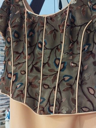 Traje fiesta beige y marrón.Solo hoy !! Bajada
