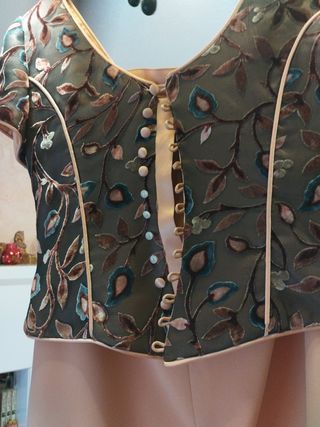 Traje fiesta beige y marrón.Solo hoy !! Bajada