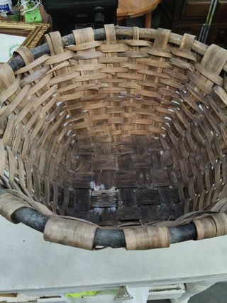 Cesta mimbre grande antigua