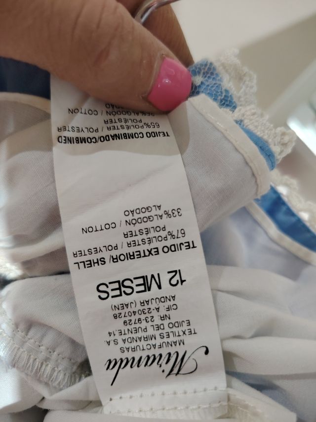 Vestido Miranda para ceremonia, niña 12 meses.