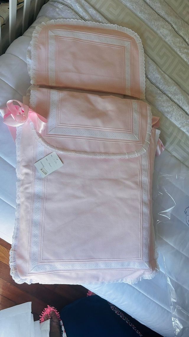 Saco capazo bebé rosa