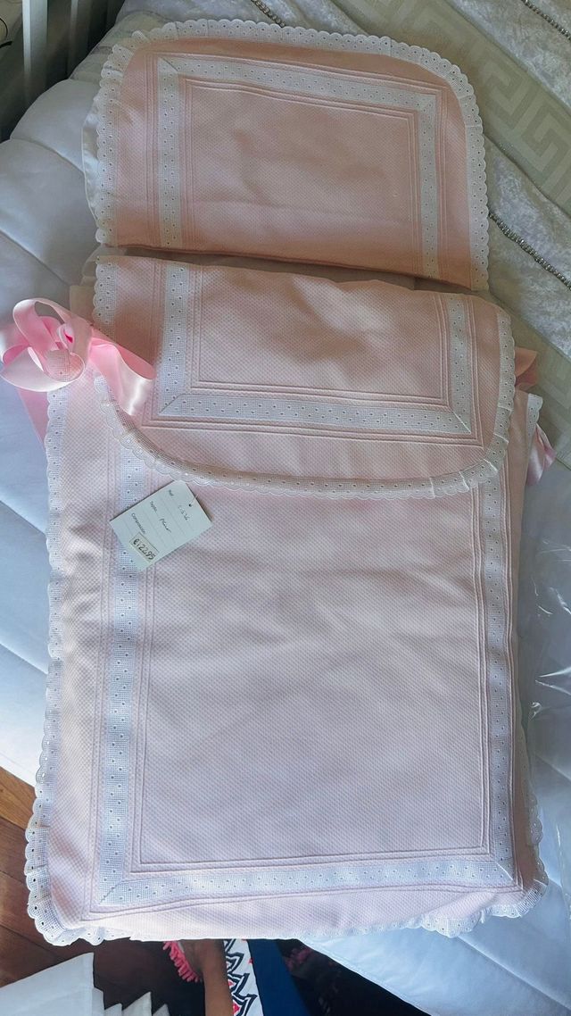 Saco capazo bebé rosa