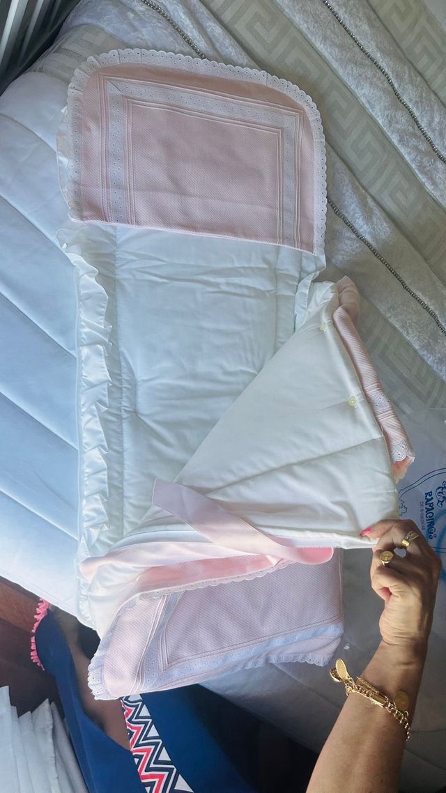 Saco capazo bebé rosa