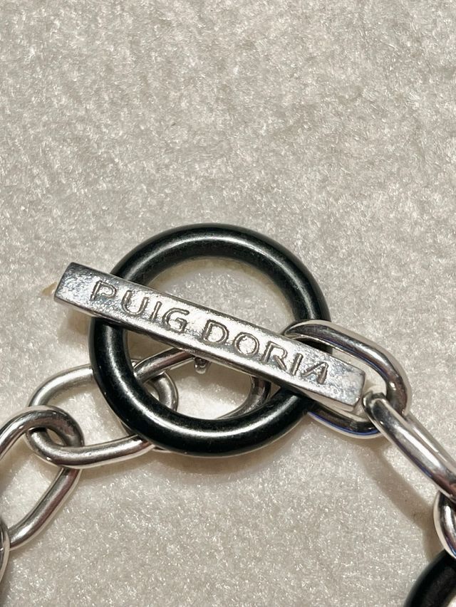 Pulsera Puig Doria plata negra