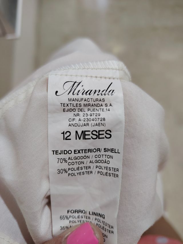 Vestido niña 12 meses - Miranda