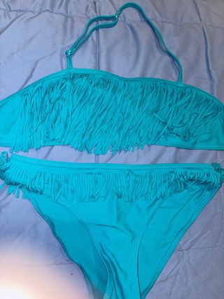 Bikini frangiato turchese