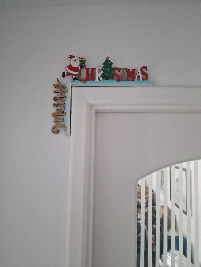 Adorno navideño puerta - Madera a la izquierda