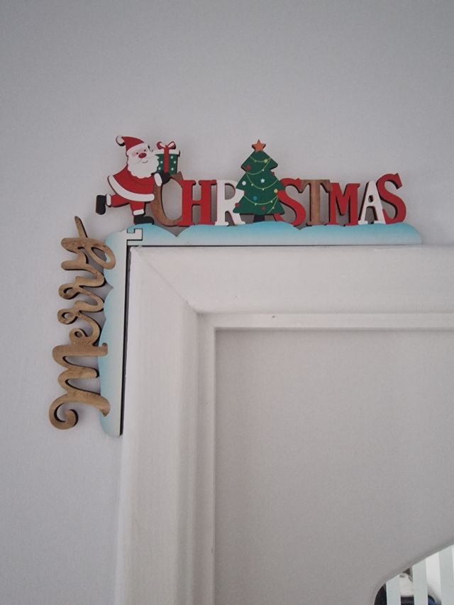 Adorno navideño puerta - Madera a la izquierda