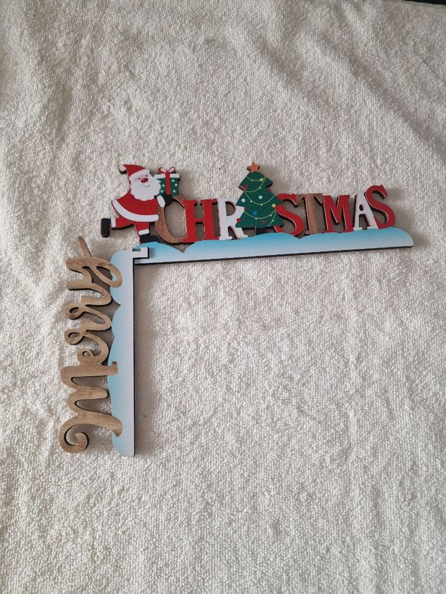 Adorno navideño puerta - Madera a la izquierda