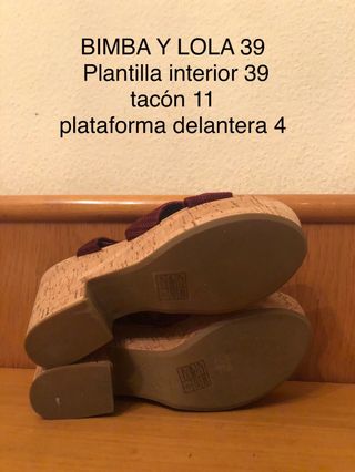BIMBA Y LOLA- Sandalias cuña rojas 39