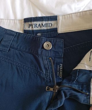 Pantaloni chino PYRAMID uomo, blu in fresco cotone