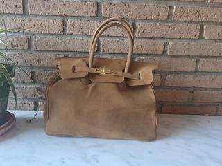 Bolso marrón de ante 