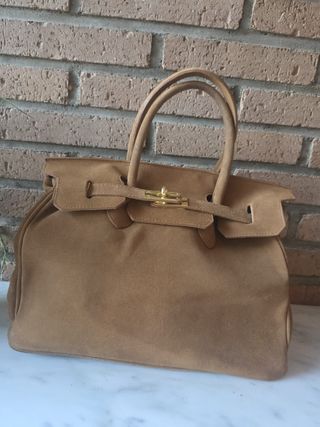 Bolso marrón de ante 