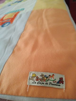 Colcha cuna bebé-protector, coches y tren