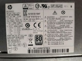 Fuente PC HP 400W Mod: XU002075047 -  80 Plus 