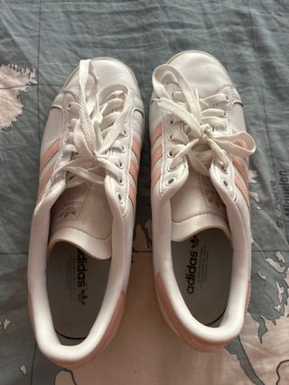 Zapatillas Adidas blancas y rosas - 40
