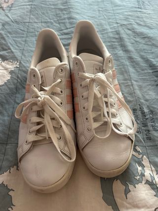 Zapatillas Adidas blancas y rosas - 40