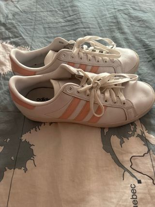 Zapatillas Adidas blancas y rosas - 40