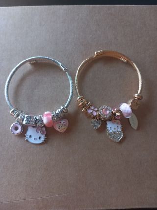 Pulseras Hello Kitty - Doradas y Plateadas