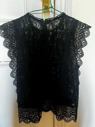 Blusa negra elegante mujer