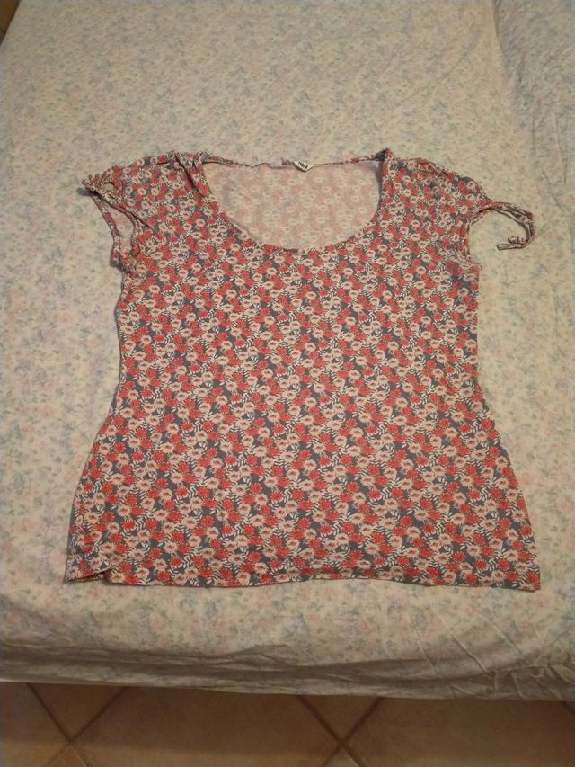 Maglietta manica corta donna fiori estiva