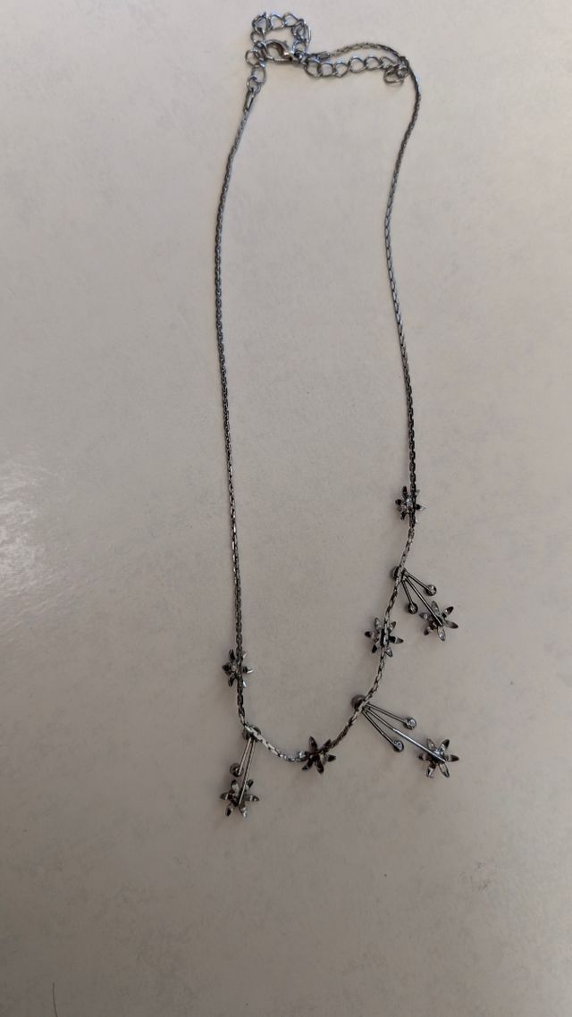 Colar Flores Prata - Rosa & Brilhante