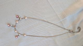 Colar Flores Prata - Rosa & Brilhante