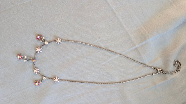 Colar Flores Prata - Rosa & Brilhante