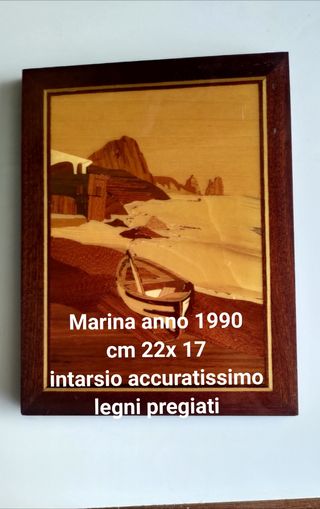 Intarsi Legno: 5 quadri marini