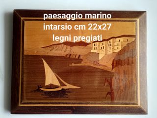 Intarsi Legno: 5 quadri marini
