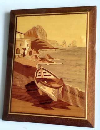 Intarsi Legno: 5 quadri marini