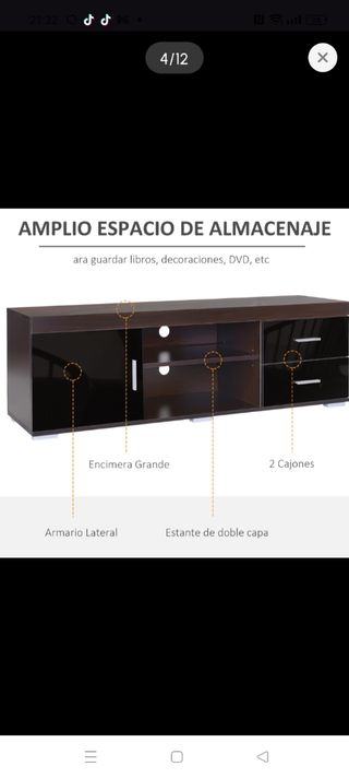 Mueble TV marrón y negro