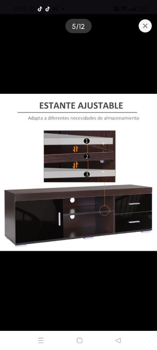 Mueble TV marrón y negro