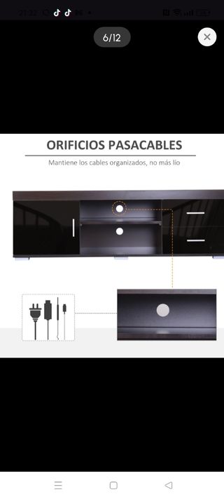 Mueble TV marrón y negro