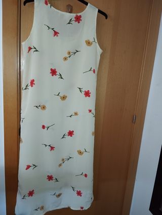 Vestido floral beige