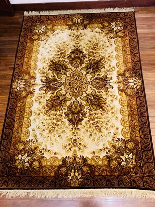 Alfombra estilo persa antigua - Beige y marrón