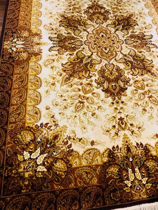 Alfombra estilo persa antigua - Beige y marrón