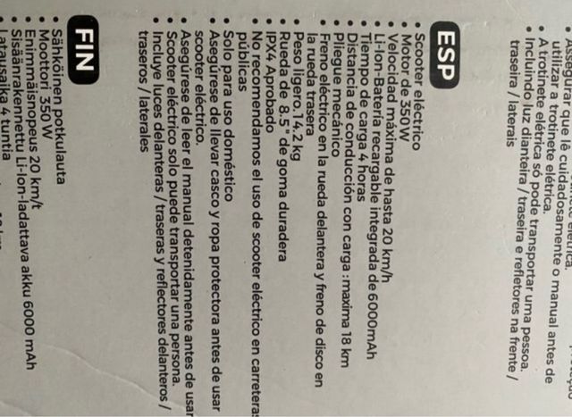 Patinete Elétrico Denver SEL-85350 - 350W